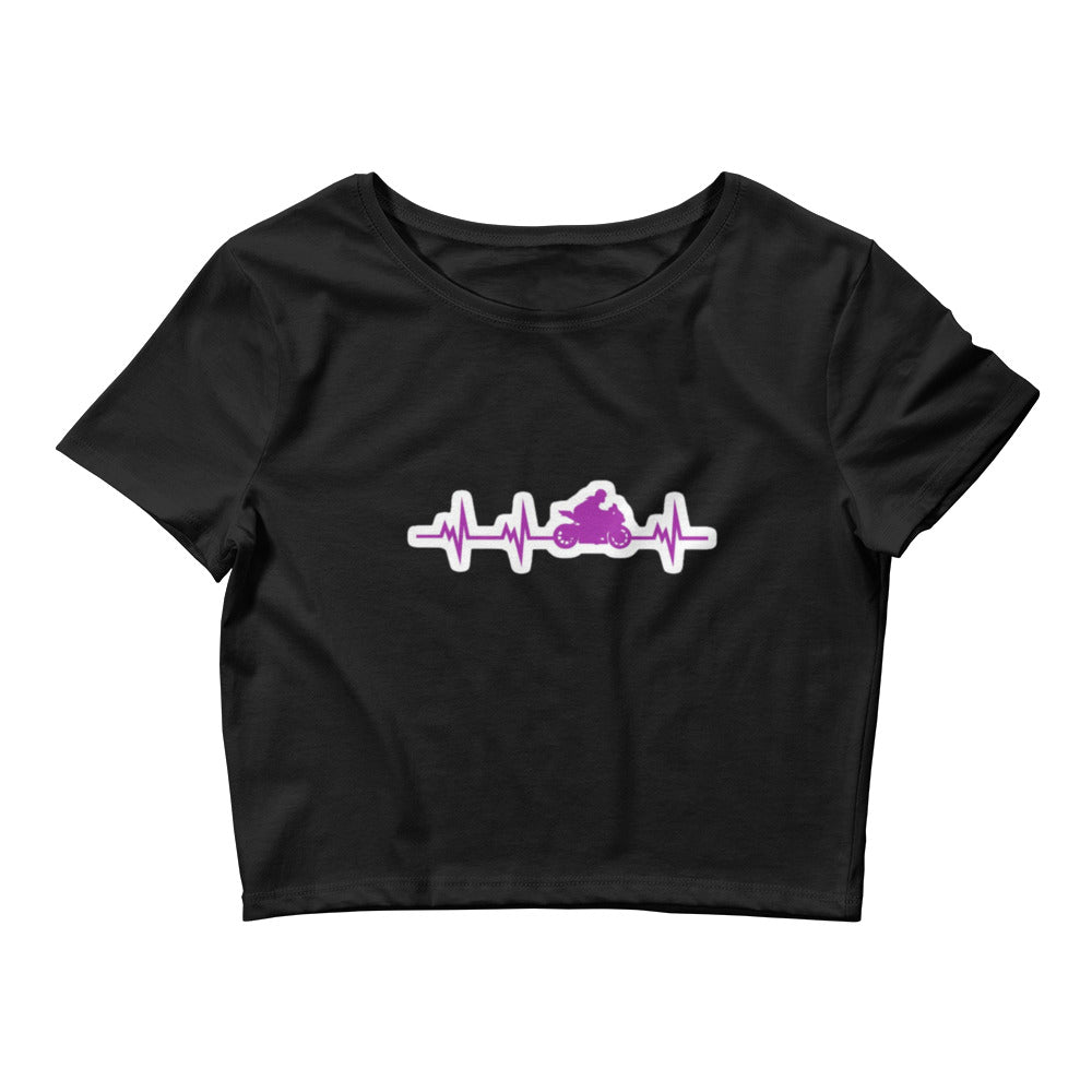 Women’s Bike HeartBeat Crop Tee