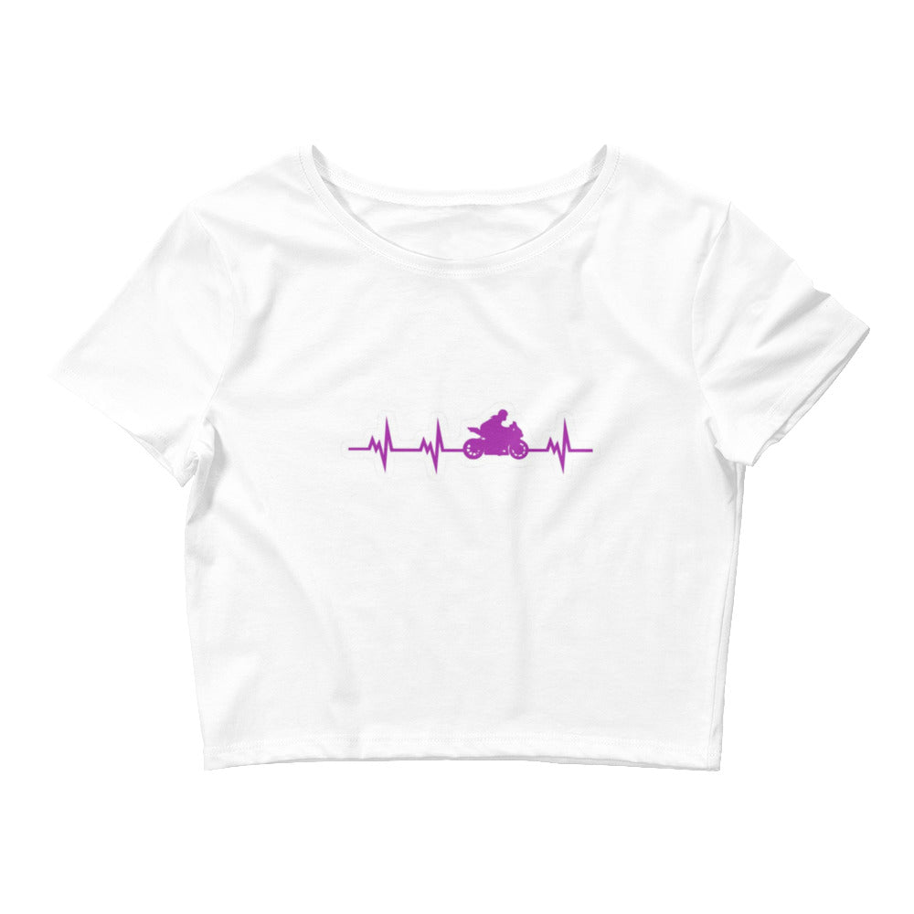 Women’s Bike HeartBeat Crop Tee